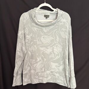 Wonderly Light Gray Marbled Cowl Sweater